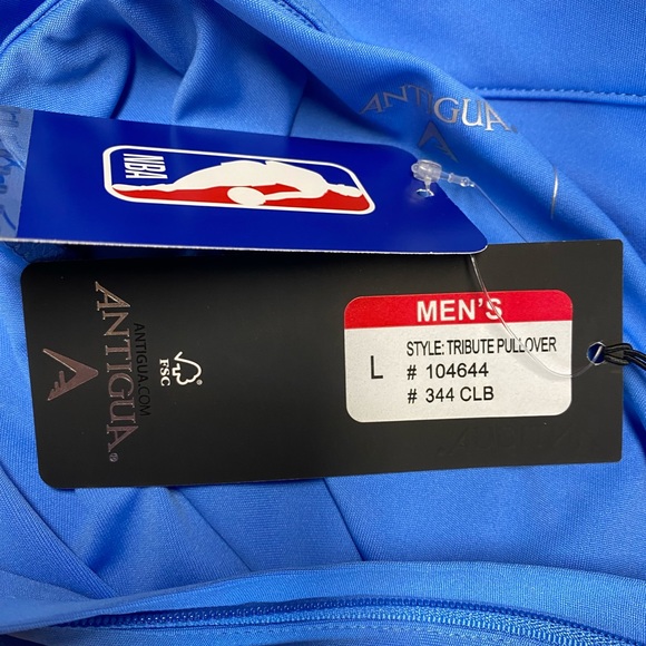 NWT Antigua Heather Powder Blue Memphis Grizzlies Hunk Quarter-Zip Pullover Top - Picture 5 of 7